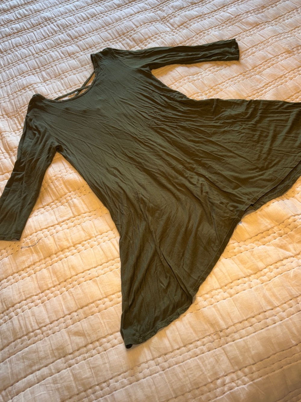Women’s Olive Green Handkerchief Hem Dress
